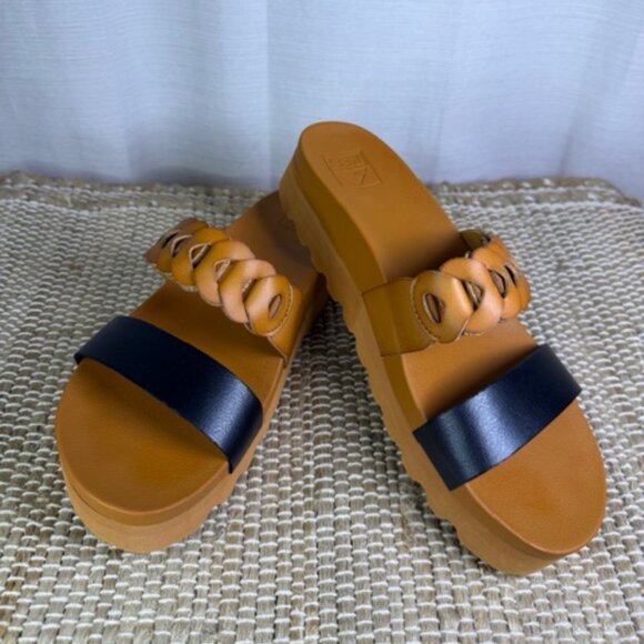Reef Shoes - REEF Cushion Vista Hi Twist Platform Sandals Cognac black, Size 9.5
